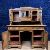 Art Nouveau period stepped desk in carved oak circa 1900