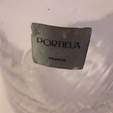 Portieux engraved glass liquor decanter with pretty cap