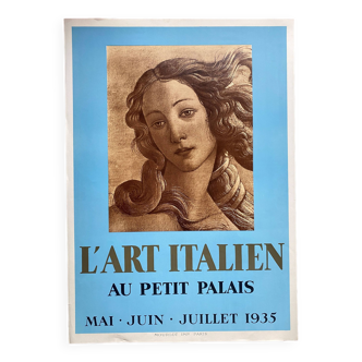Affiche originale d'exposition "L'Art Italien au Petit Palais" Botticelli 52x73cm 1935