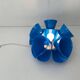 Blue plexiglass table lamp, Flower Design, 1970s, Italy.