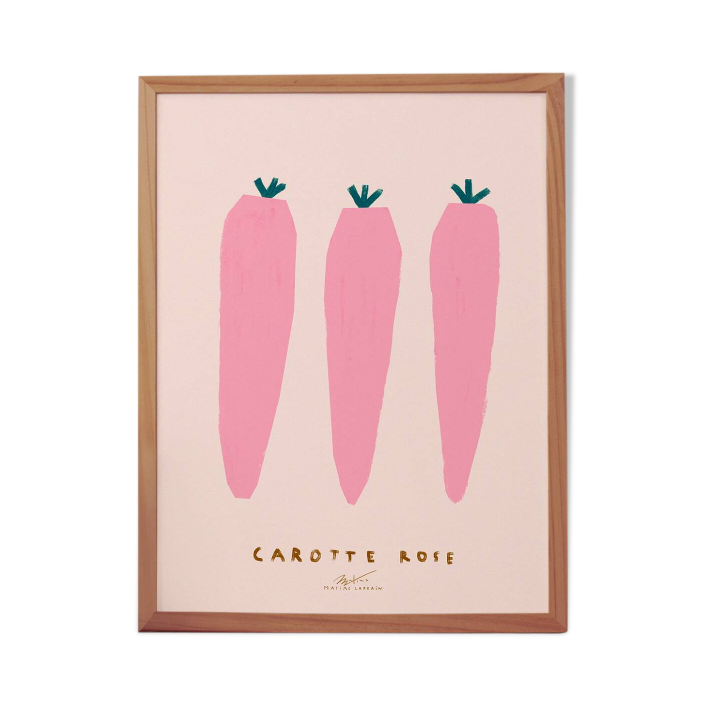 Poster printed in giclee quality with illustration of carrots