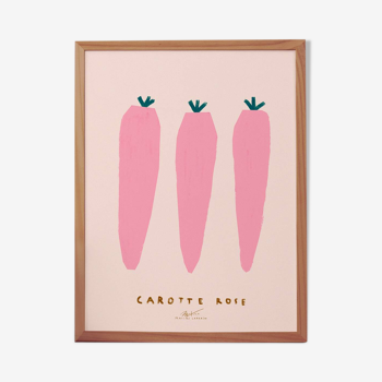 Poster printed in giclee quality with illustration of carrots