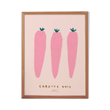 Poster printed in giclee quality with illustration of carrots
