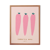 Poster printed in giclee quality with illustration of carrots