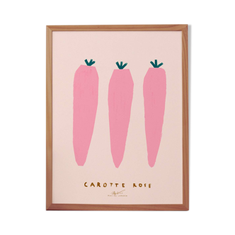 Poster printed in giclee quality with illustration of carrots