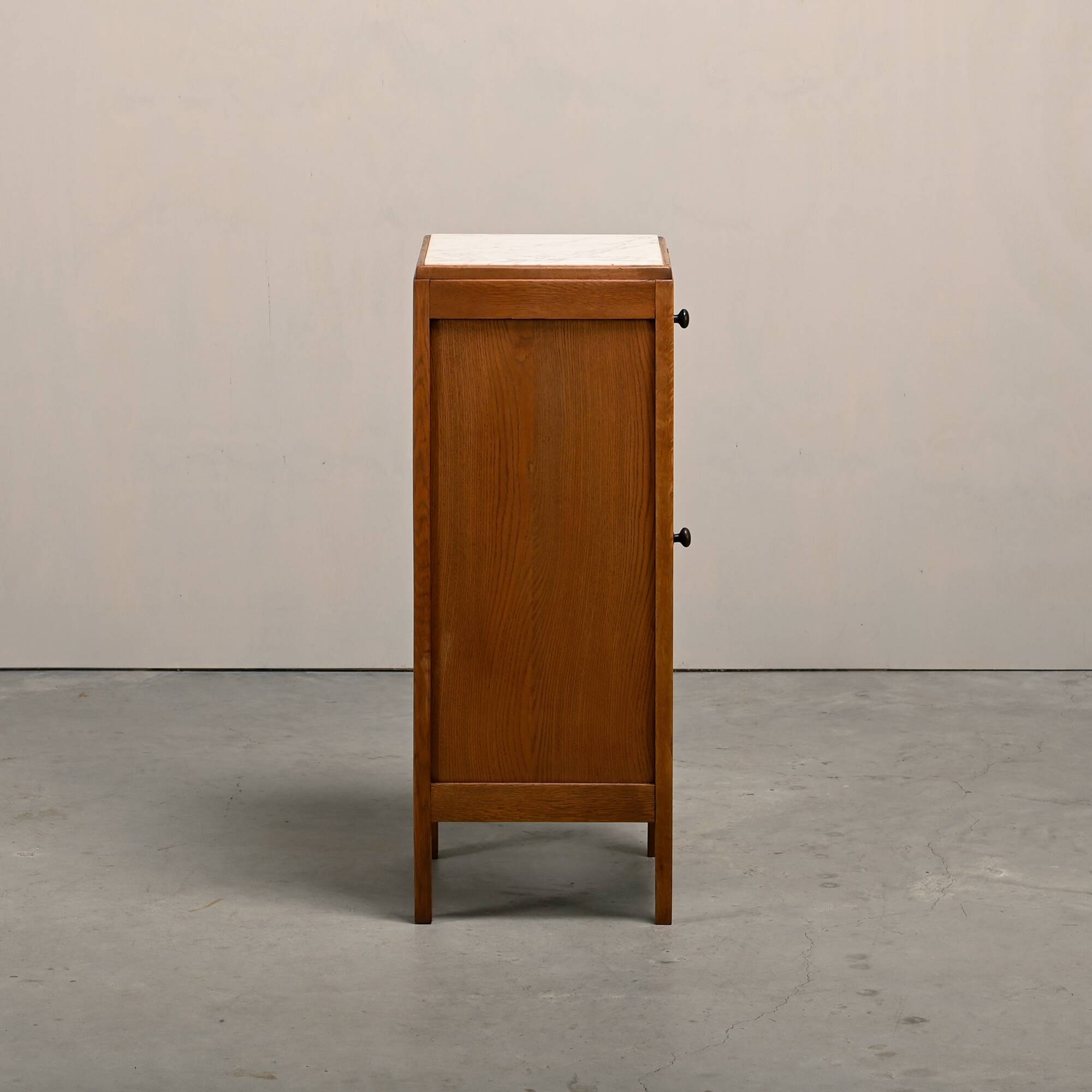 Art Deco Nightstand or Bedside table Oak and Marble, Dutch, 1930s