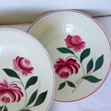 Set of 4 vintage soup plates from Printemps Paris, Essonnes model, in porcelain