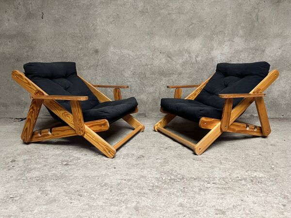 Paire de fauteuils scandinave « Kon-tiki » par Gillis Lundgren pour IKEA