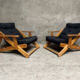 Pair of Scandinavian “Kon-tiki” armchairs by Gillis Lundgren for IKEA