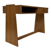 Bureau en chêne vintage autoportant, design des années 1970