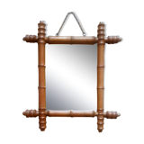 Small mirror Vintage bamboo late nineteenth century 37x41cm