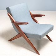 Mid-century modern lounge chair, fully restored armchair, 1950s–1960s