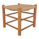 Vintage rattan and wooden stool, France, 1960's