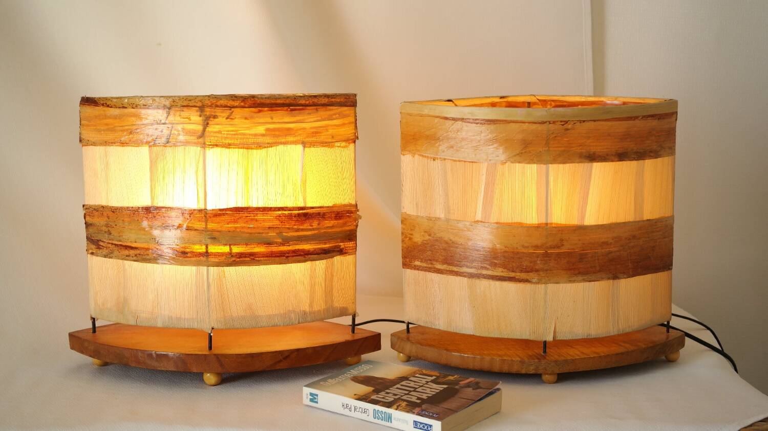 Pair of vintage exotic lamps