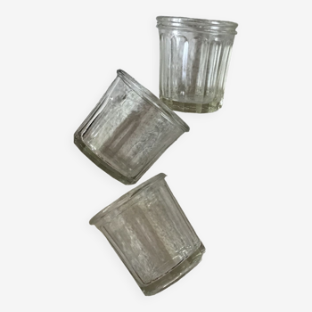 3 pots en verre vintage