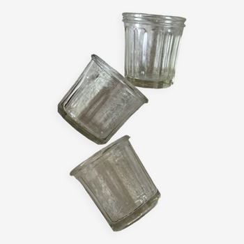 3 vintage glass jars
