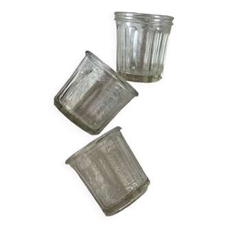 3 vintage glass jars