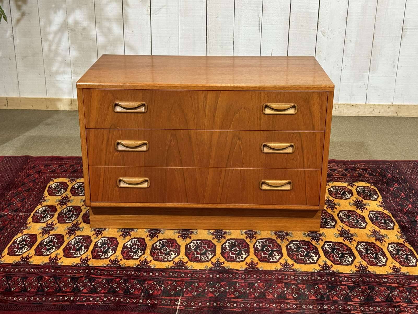 English commode by the brand GPlan in teak from the 1970s.
