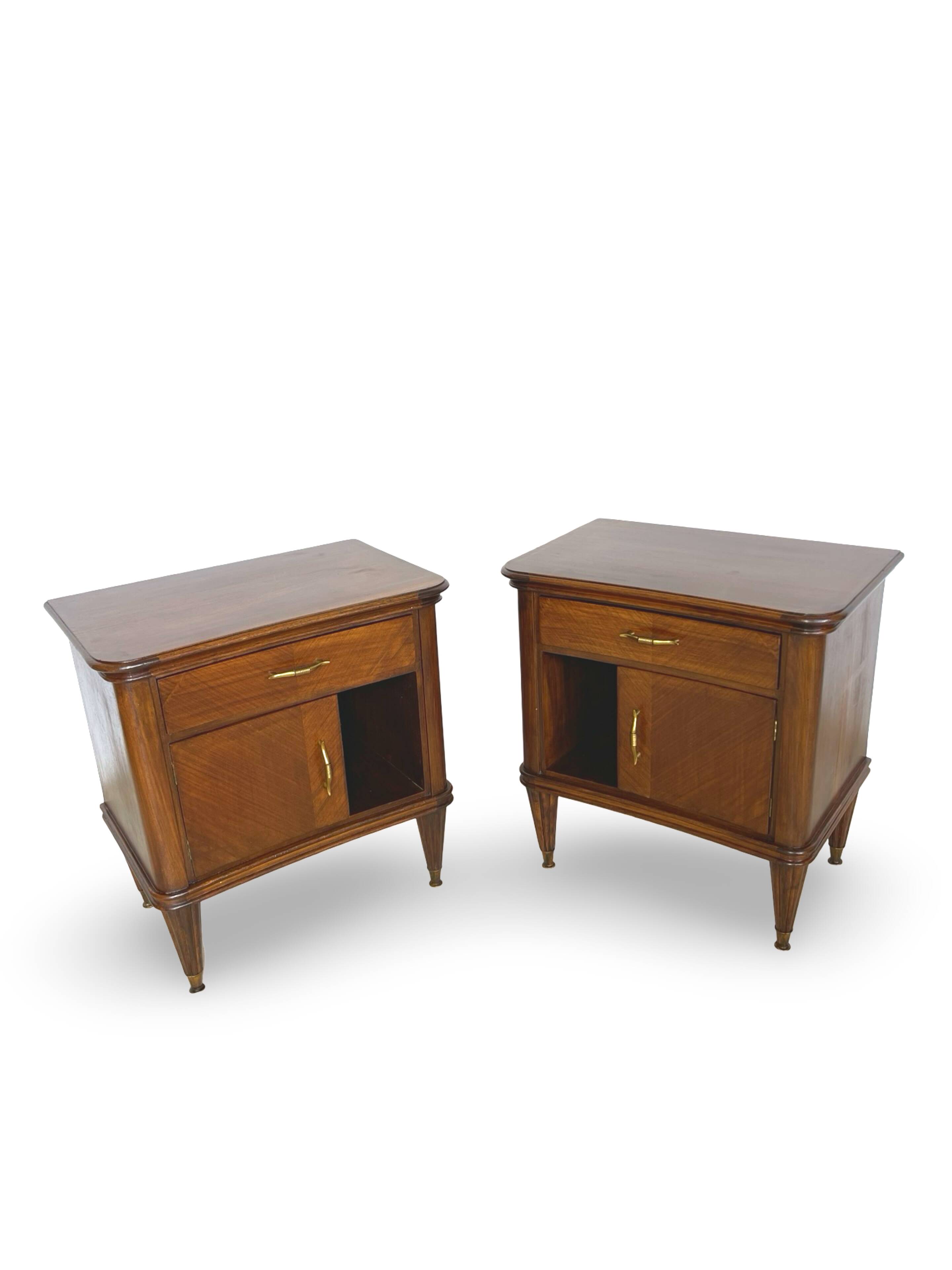 Pair of Italian bedside tables from the mid-20th century.
