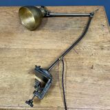 Industria rotterdam clamp lamp with brass shade