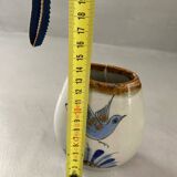 Mexican handcrafted ceramic vase signed bird flower
