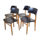 Suite de 4 chaises vintage 1960