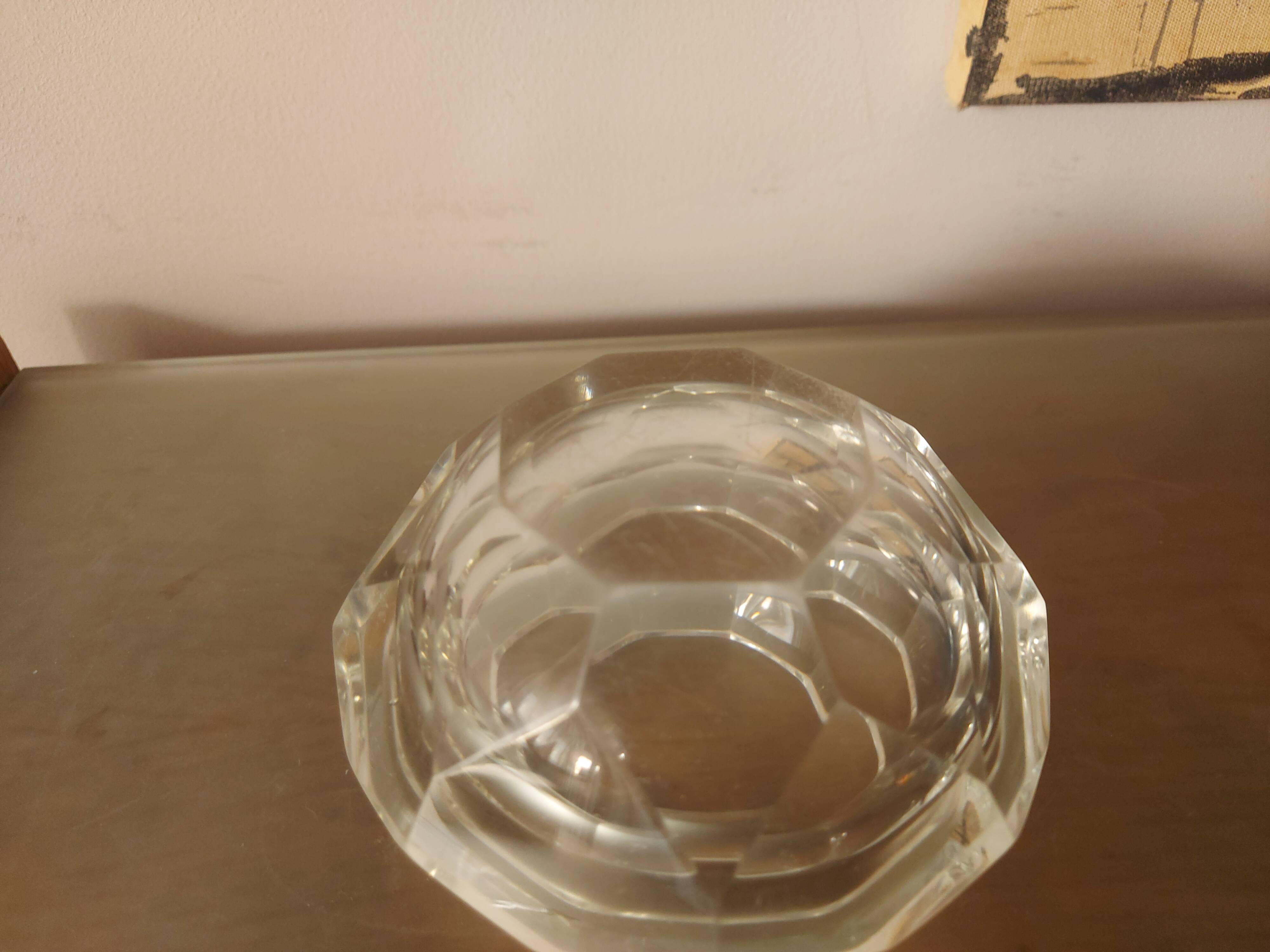 Vintage 70's faceted crystal ashtray