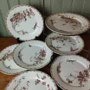 7 flat plates in earthenware from Sarreguemines U&C "Carmen"