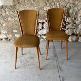 Paire chaises annees 40 pied compas