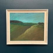 Original Swedish Oil on Canvas – "Landscape" by Dina Mortensen – Signed DM – Vintage and Framed – 53 × 45.5 cm (20.9" × 17.9")