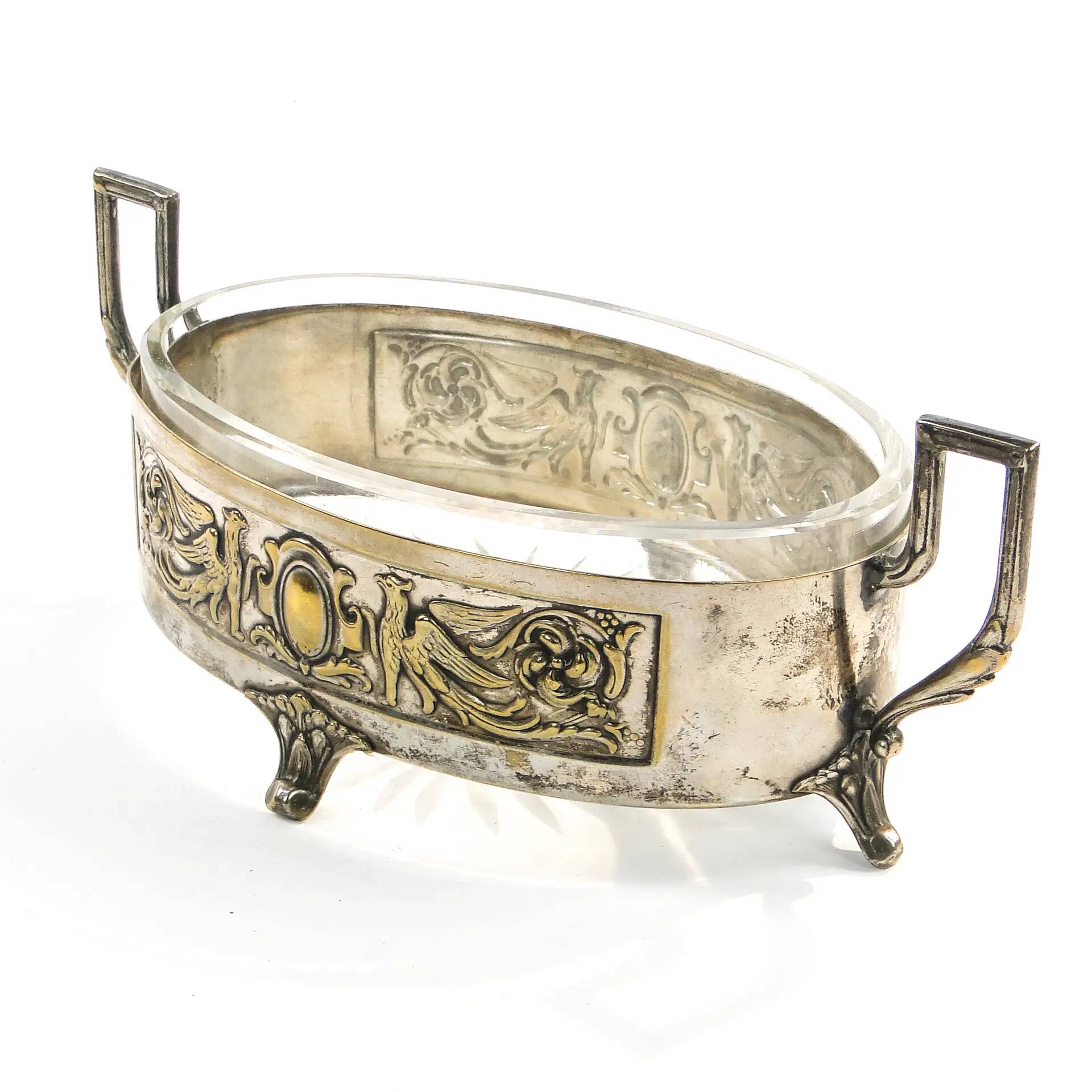 Empire jardiniere, silver-plated brass, Poland, 19th century