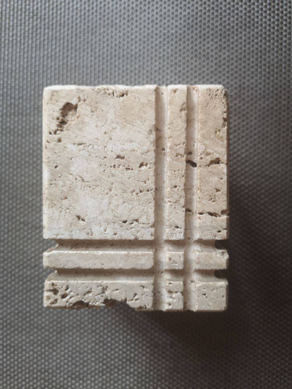 Travertine candlestick/photophore - 1960s/1970s - Cerri Nestore or Fratelli Mannelli