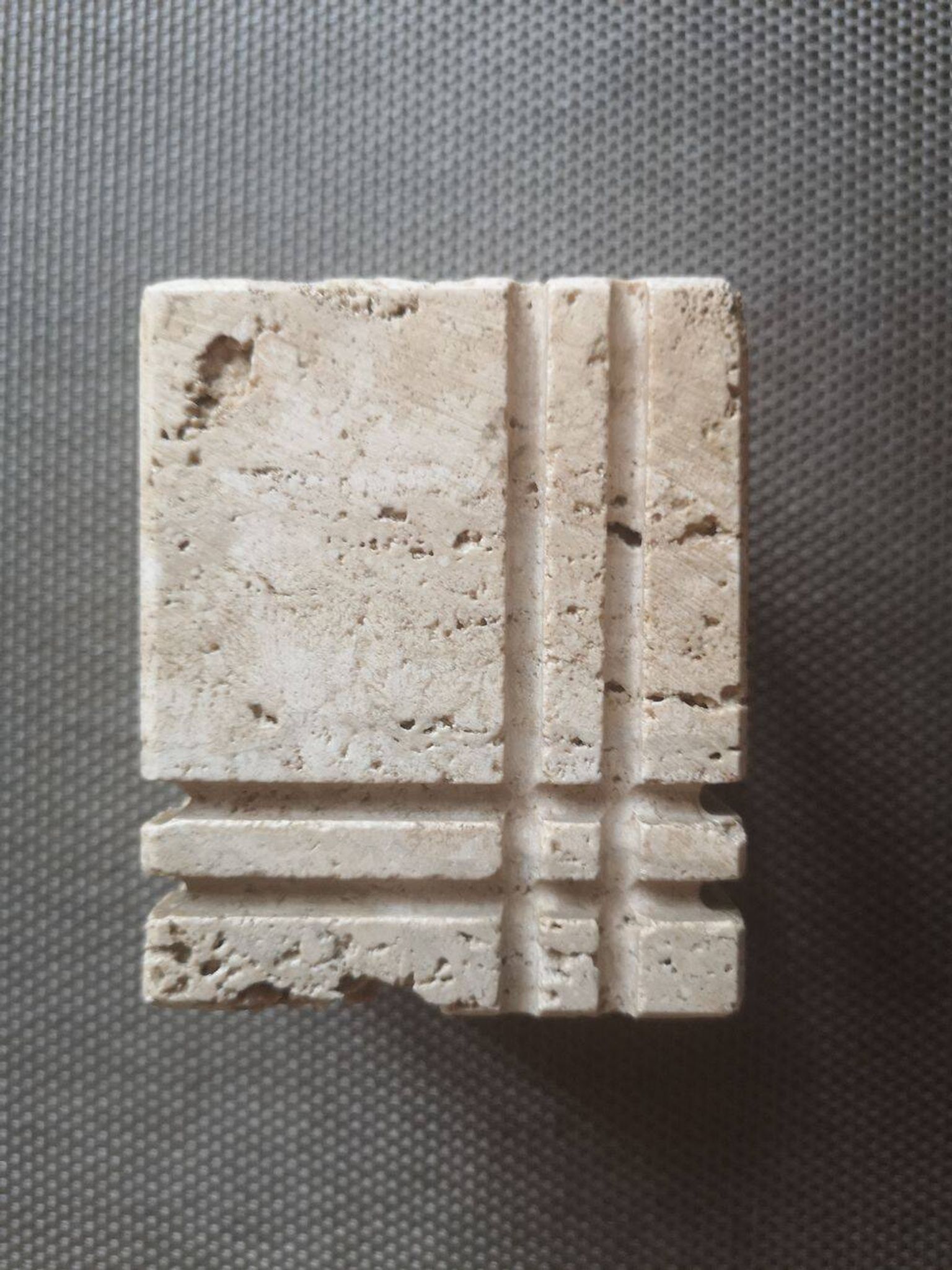 Travertine candlestick/photophore - 1960s/1970s - Cerri Nestore or Fratelli Mannelli