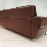 Danish 3-seater sofa, 70s, leather, original good condition