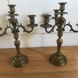 Bronze candlestick pair