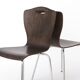 1 of 2 Vintage Plywood Dining Chairs, 1980s German Design, Metal Legs