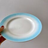 Set of 6 dessert plates sky blue gradient pastel years 40-50