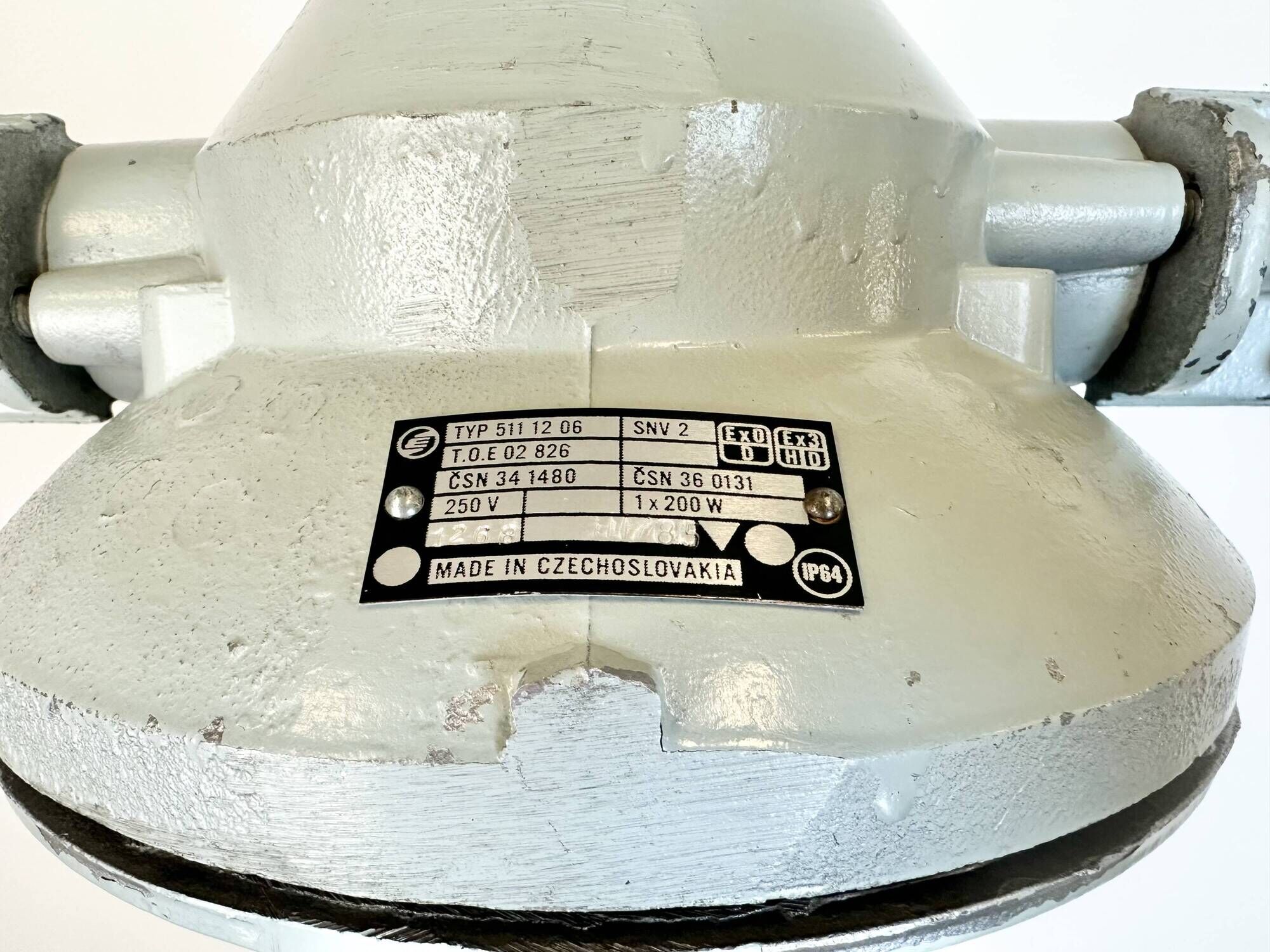 Grey Industrial Cast Aluminium Explosion Proof Light, 1970s