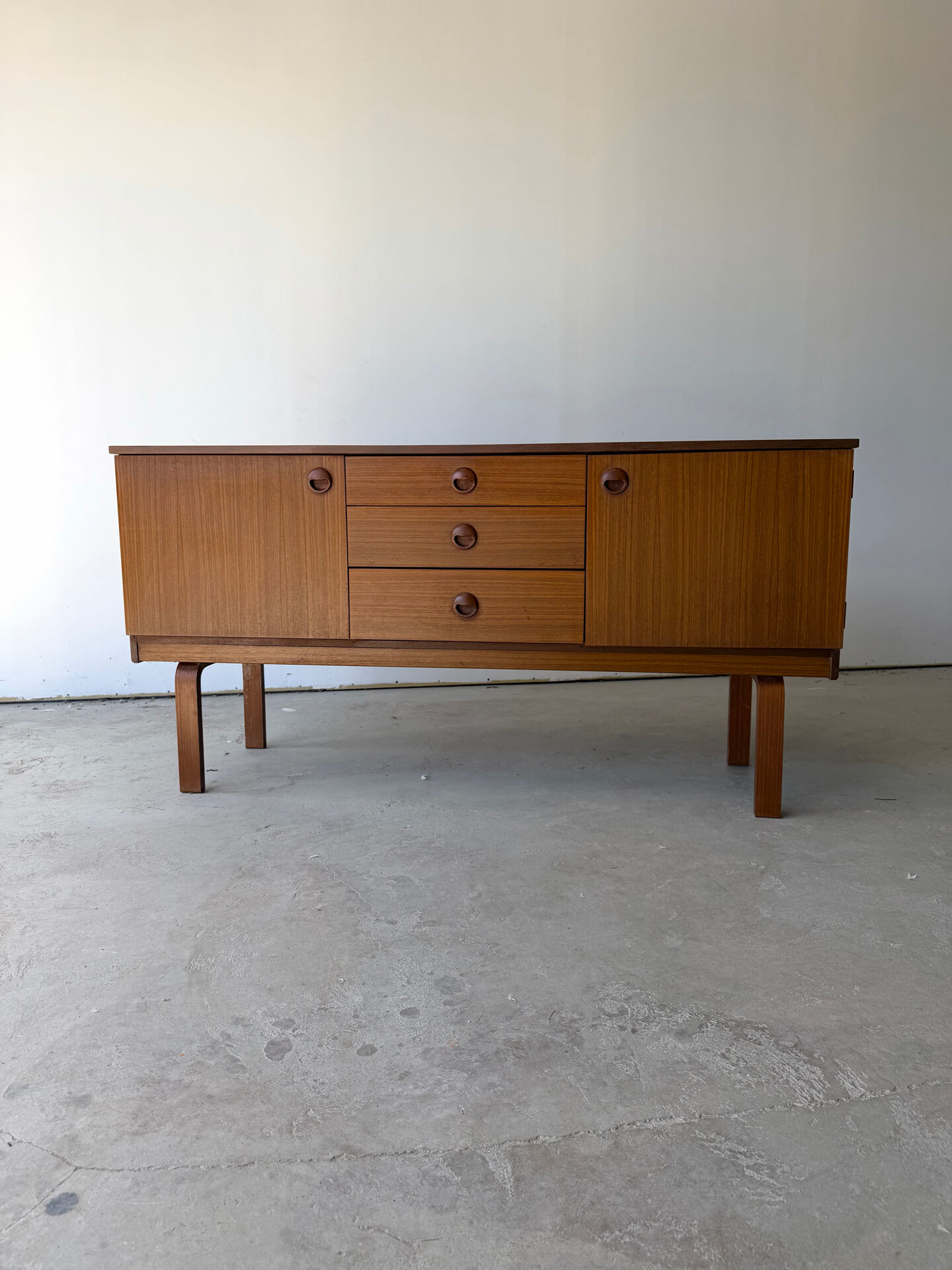 Teak sideboard with Scandinavian design by Schreiber from the 1970s.