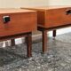 Set midcentury teak nightstands