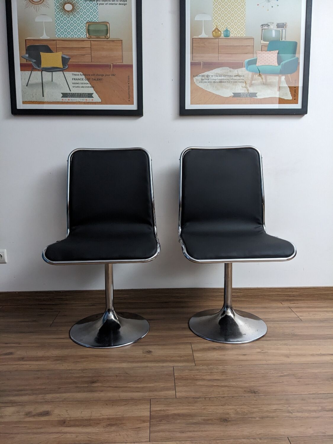 4 vintage swivel chairs