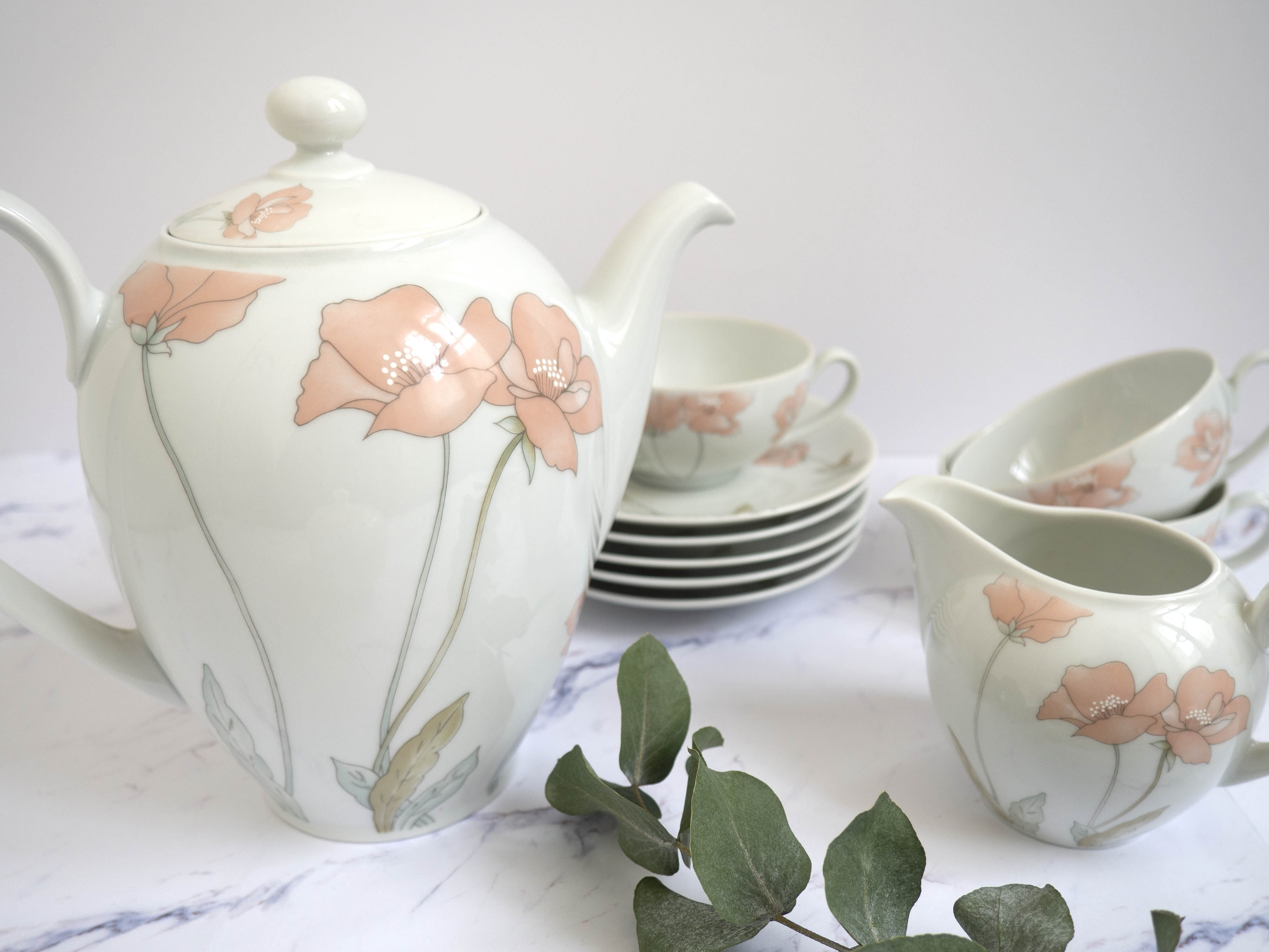 Service à café/thé vintage motif floral