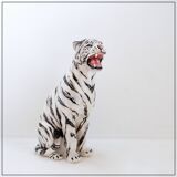 White ceramic tiger - Ceramiche Boxer, Italy