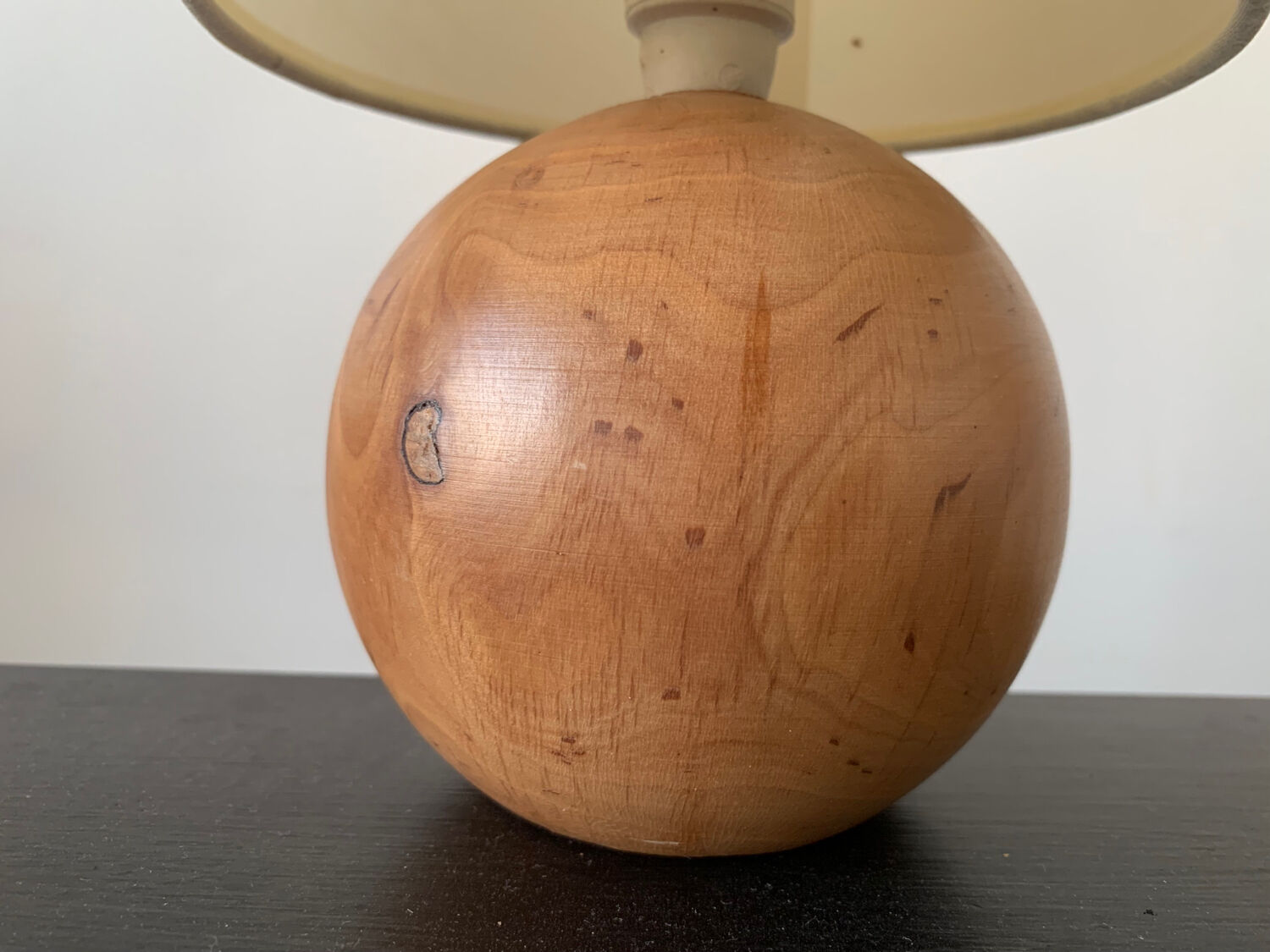 Vintage blond wooden lamp