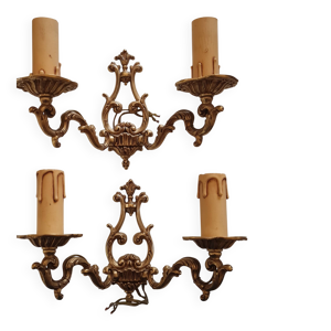 Paire d'appliques en - bronze