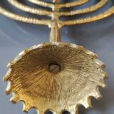 Jewish Menorah/Candlestick with 7 arms. Engraved Jerusalem, signed Wainberg Dim 16x16