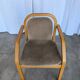 Vintage Beech Wood Dining Chair: 1970s Space Age Gray Fabric