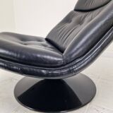 Artifort F511 Lounge Chair by Geoffrey Harcourt in Leather, 1970's