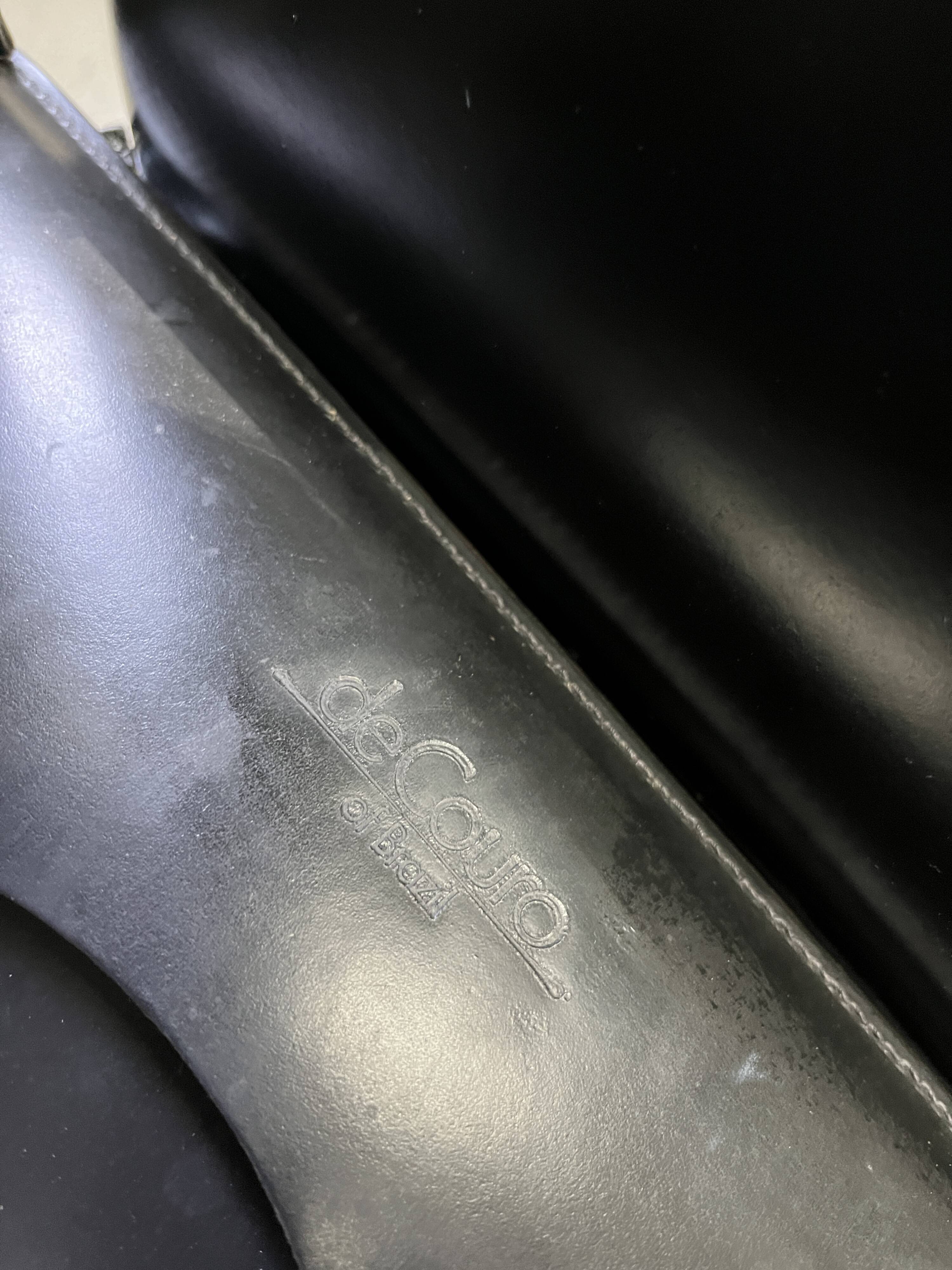 Chaises de salle à manger en cuir noir par De Couro Brazil, années 1980 - lot de 6