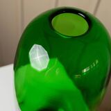 Vase en verre vert vintage XXL, design ovale des années 50 par Maria Vinka pour Ikea (série Stockholm, années 1990)